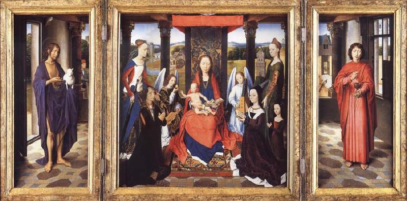 Hans Memling The Virgin and Child with Angels,Saints and Donors France oil painting art